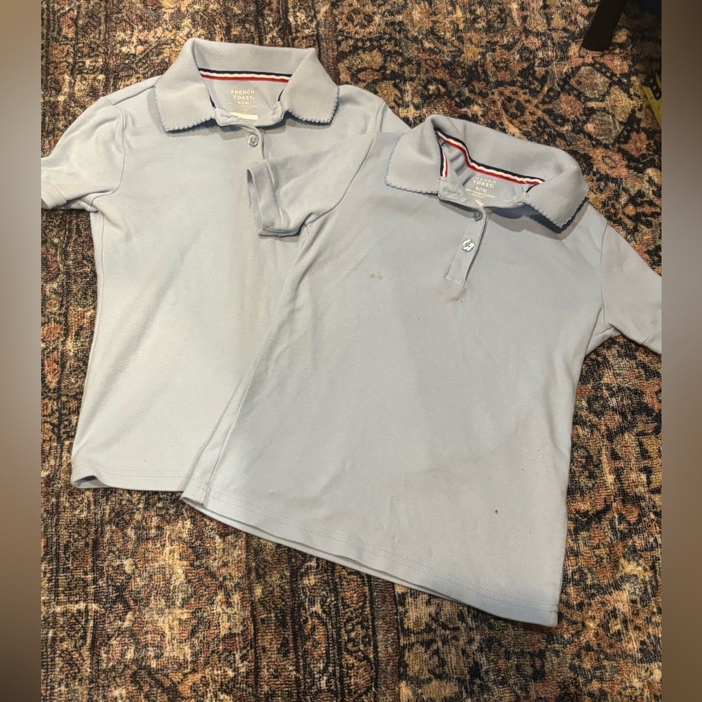2 French Toast Girls Light Blue Polo Shirts Size 7 School Uniform